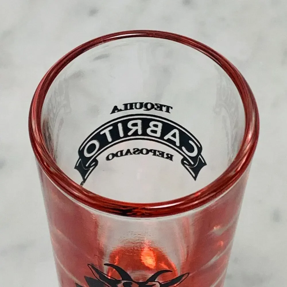 CABRITO Set of 8 Double Shooter Glasses 2 oz Red Tequila Reposado Shot NEW